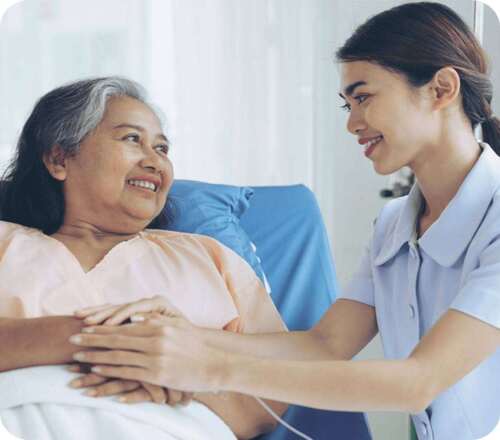 Nurse caring for a patient